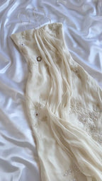 Vintage Beaded Chiffon Maxi Slip Dress