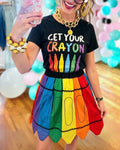 Crayon-style Chic Hem Dress