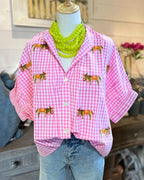Pony Plaid Embroidered Shirt