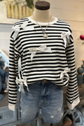 Bow Striped Sweatshirt