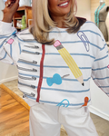 School Stripe Sequined Sweatshirt