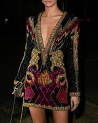 Sexy Sequin Crystal Mini Dress - 01