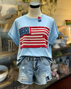 American Flag Patch T-Shirt