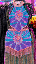 Boho Sunburst Beaded Fringe Two-Piece Sets