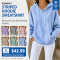 New Arrivals🔥Women Striped Long Sleeve Casual Daily Spring/Fall Hoodie
