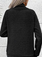 🎄Christmas Sale🔥Women's High Neck Special Button Designer Sweatshirt