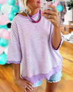 Cozy Striped Oversized Top