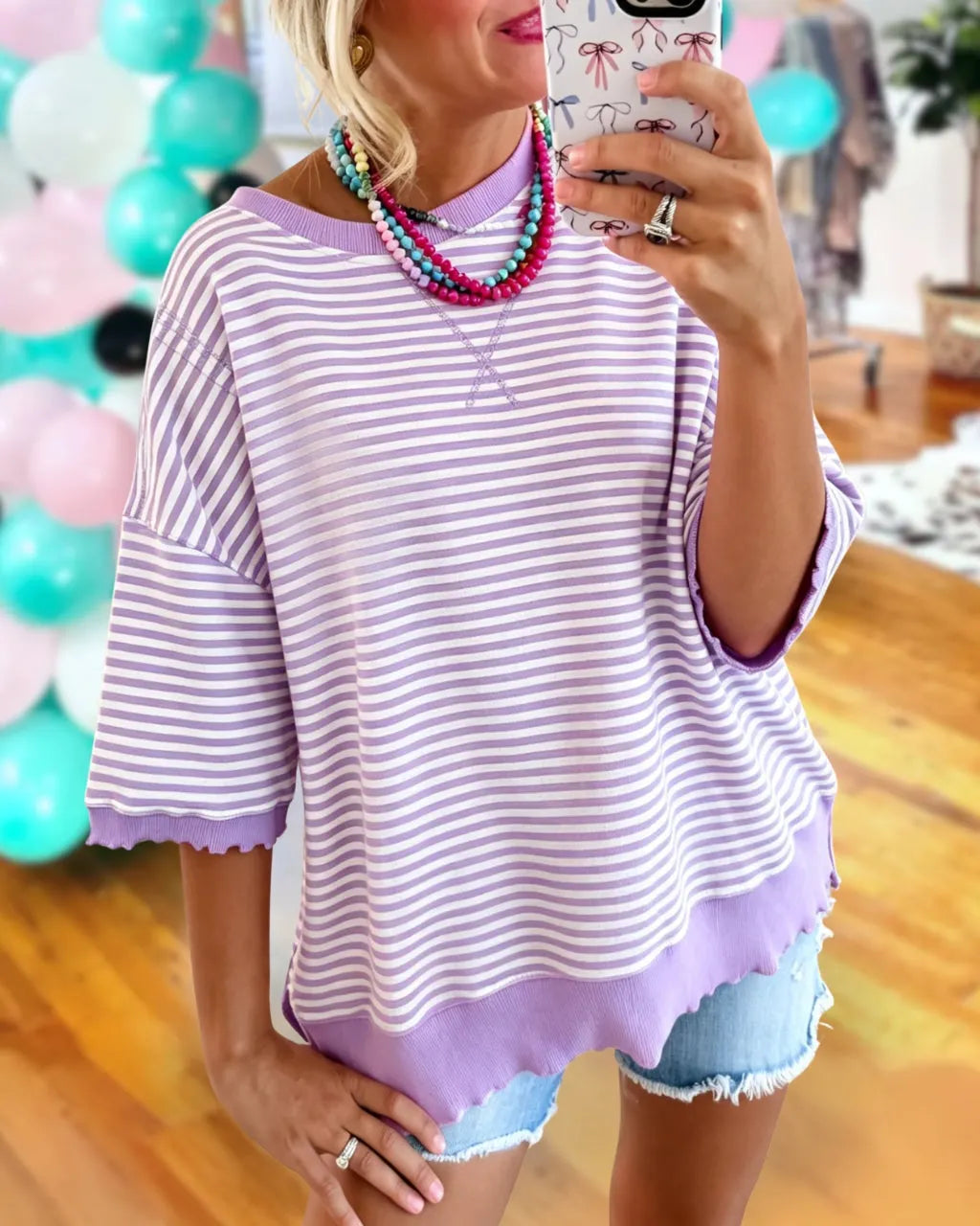Cozy Striped Oversized Top