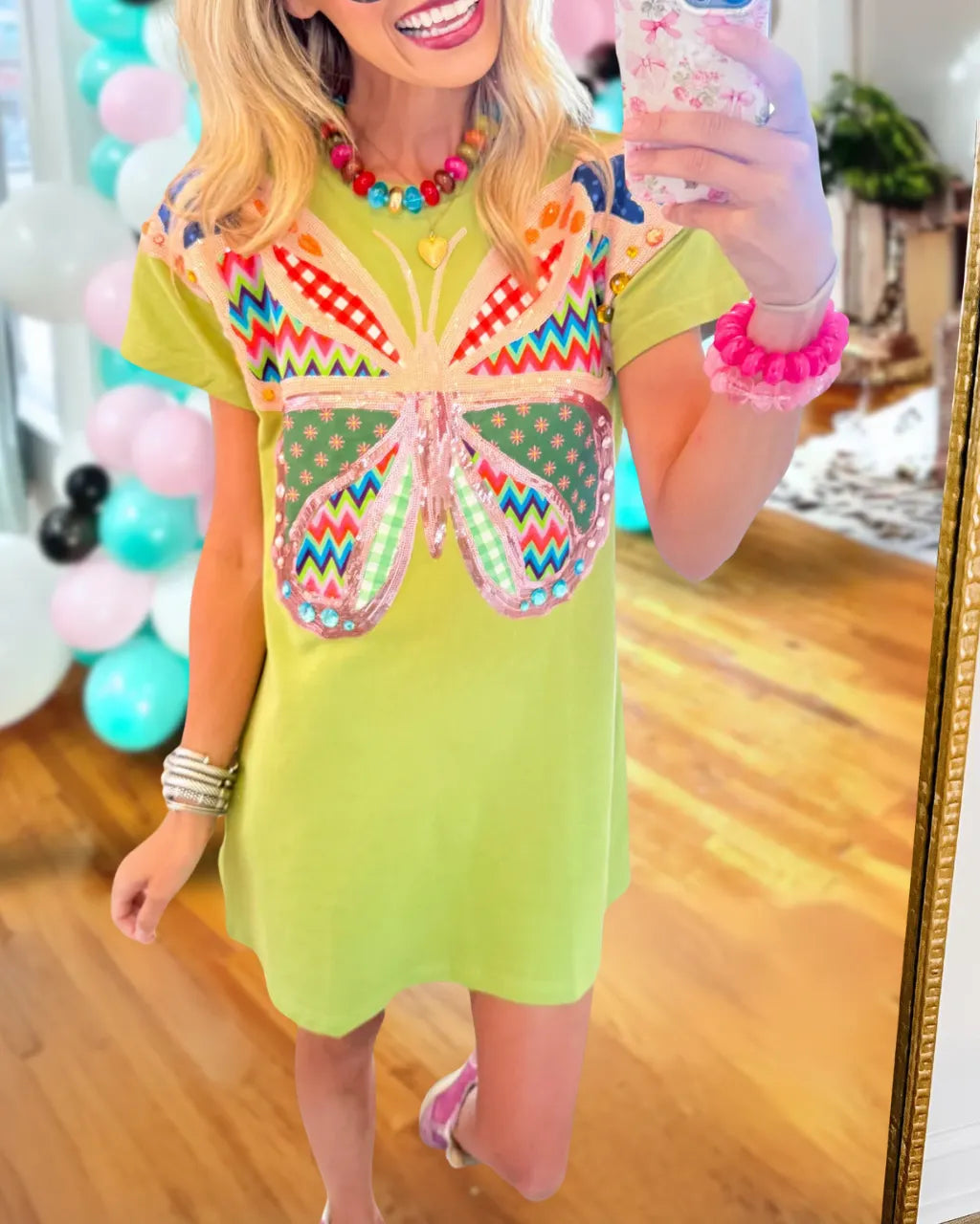 Oversized Sparkling Butterfly Sequin Dress