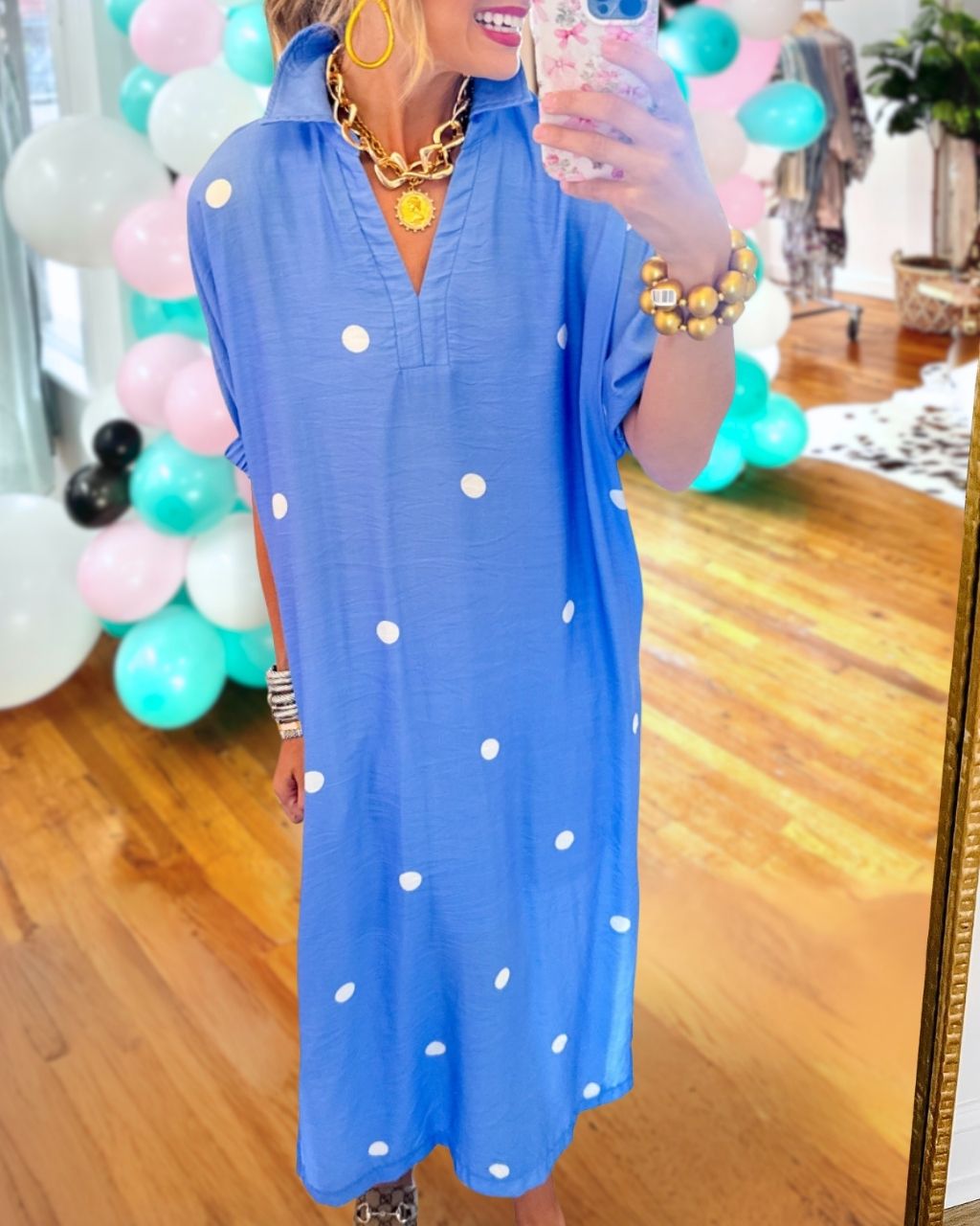 Simple Polka Dot Maxi Dress