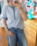 Denim Henley Top