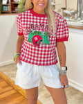 Spirited Shine Sequin Gingham Top