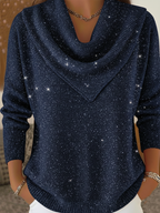 🎄 CLEARANCE SALE🔥 Vintage Soft Triangle Neck Sequined Shiny Sweater Top