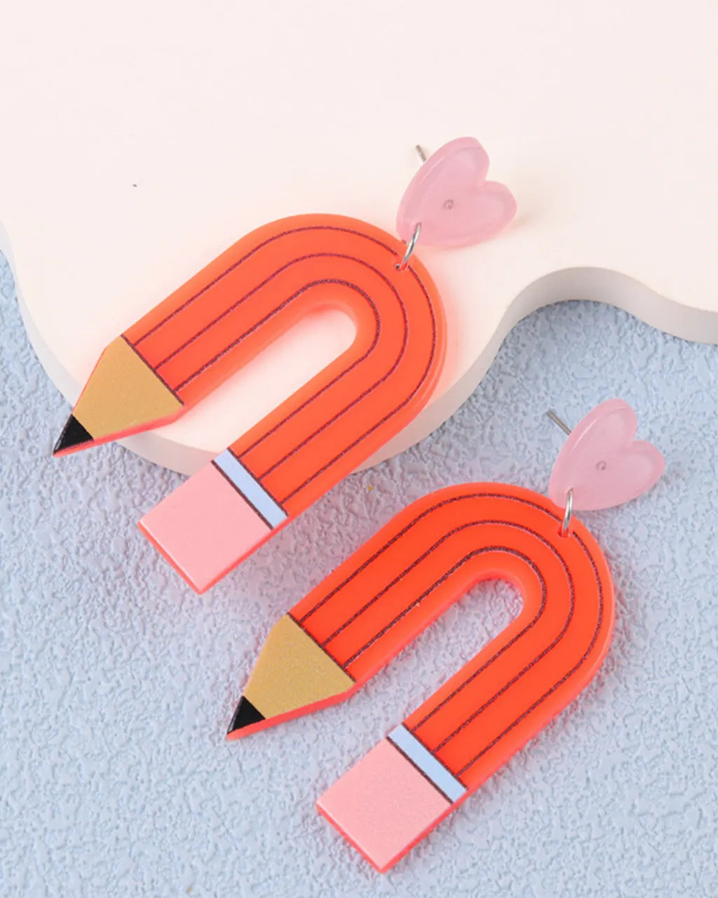 Unique Pencil Heart Earrings