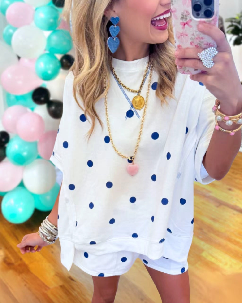 Stylish Polka-Dot Shorts Set