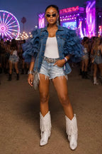nim Jacket With Voluminous Tulle Ruffle Sleeves