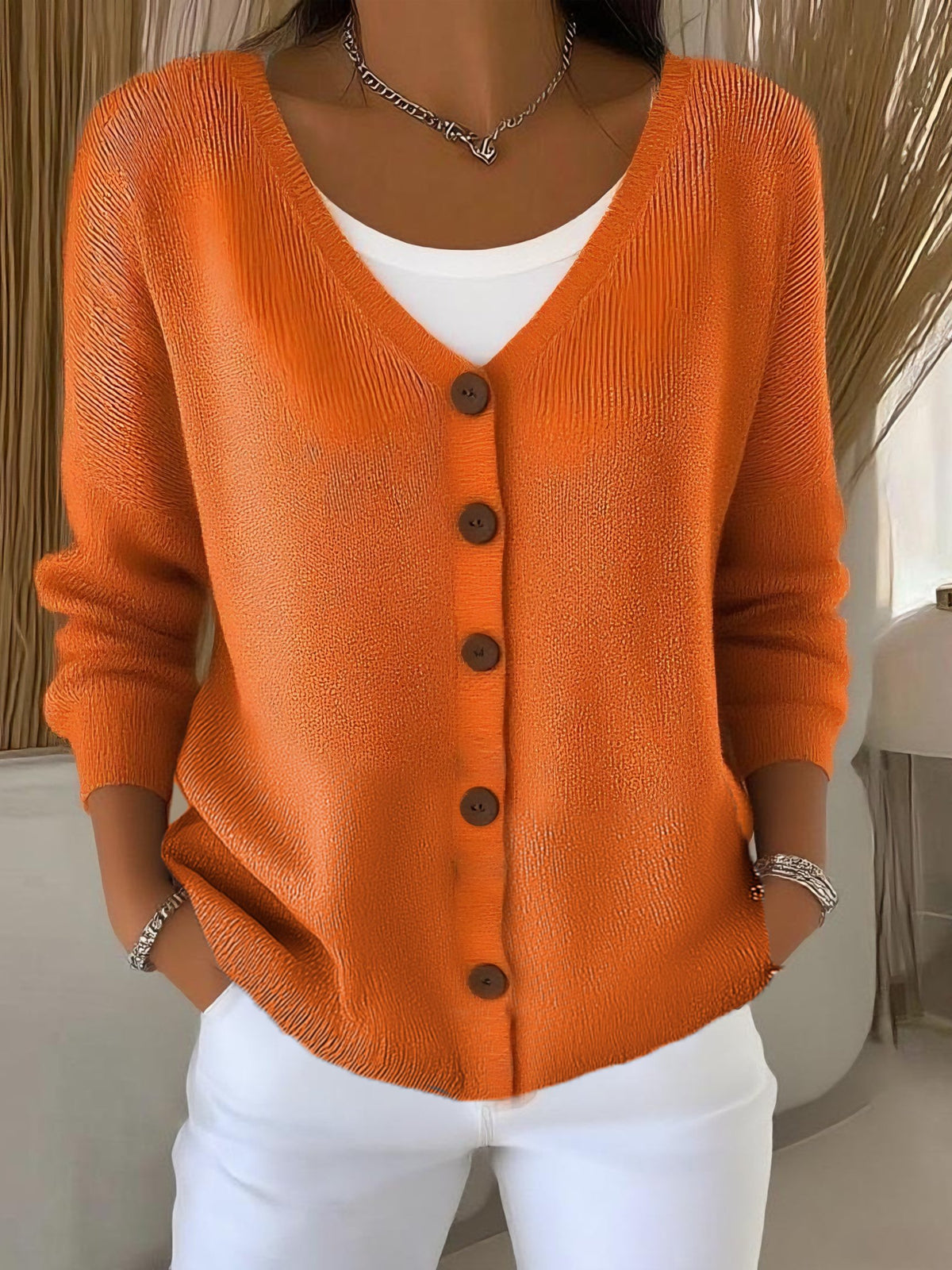 women's casual autumn knitted cardigan