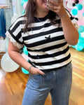 Bow Detail Striped Top