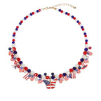 American Flag Beaded Necklace