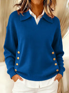 🎄 New Arrivals🔥Women's Comfortable Metal Buckle Pullover Knit Sweater