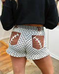 Football Embroidered Polka dot Shorts