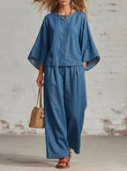 ⏰LAST DAY SAVE 49%💥 Women's Casual Button Outfits Denim 2 Piece Sets