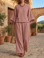 ⏰LAST DAY SAVE 49%💥 Women's Casual Button Outfits Waffle 2 Piece Sets