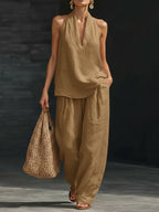 New Arrivals🔥 Women's Casual and Cozy Minimalist Linen Two-Piece Set